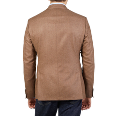 Eduard Dressler Camel Brown Wool Cashmere Senderik Blazer Back