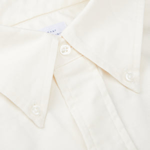 A classic Ecru Beige Cotton Oxford BD Regular Shirt with buttons, manufactured by Far East Manufacturing.
