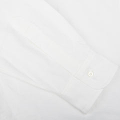 A close up image of a Far East Manufacturing White Cotton Oxford BD Regular Shirt.