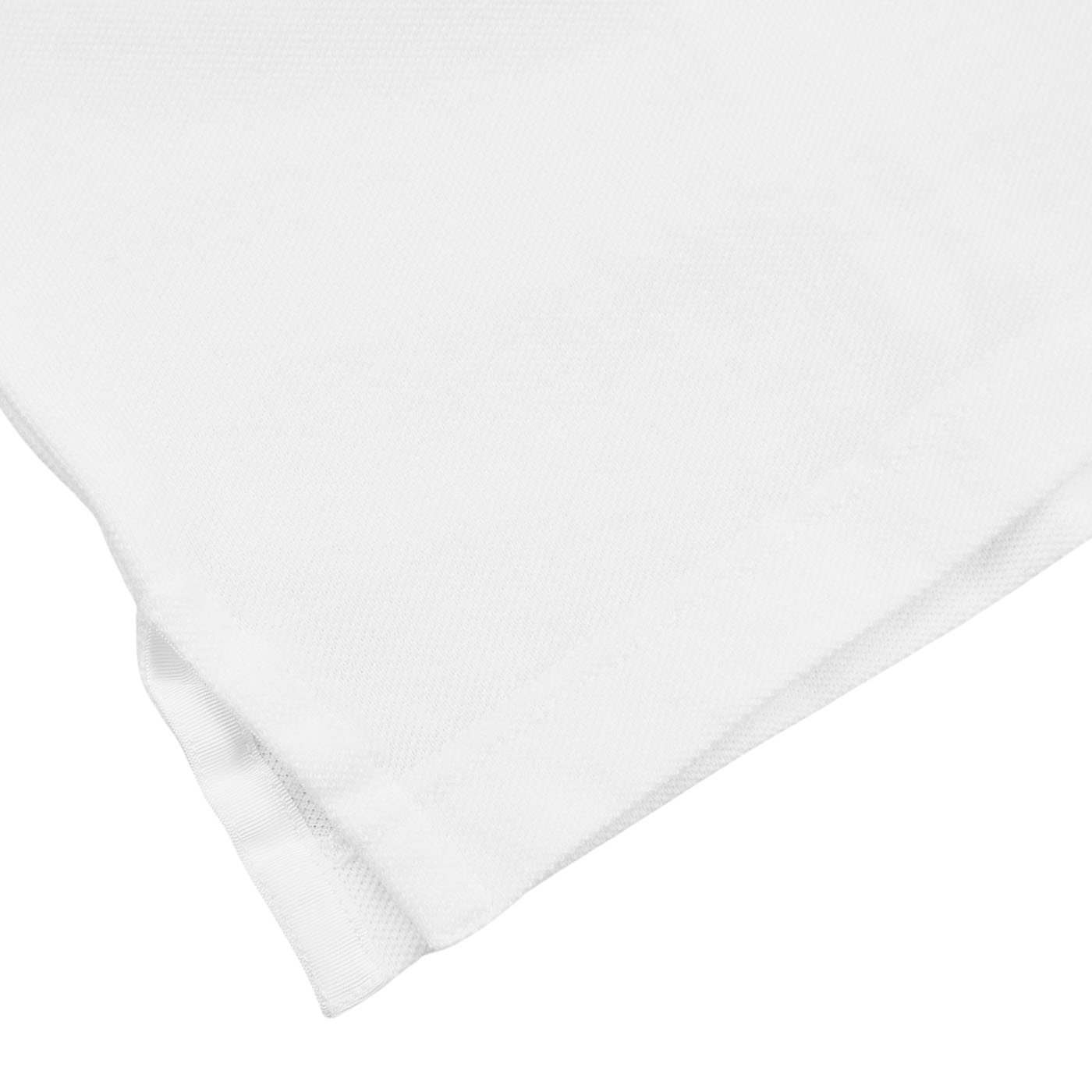 A close up of a Fedeli Washed White Cotton Pique Polo Shirt.