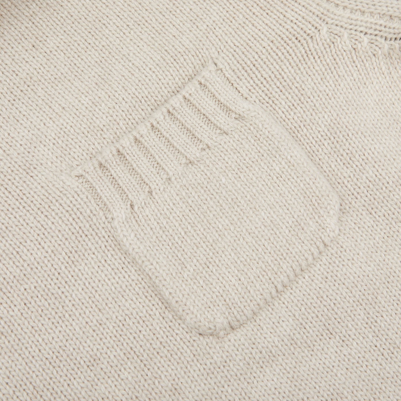 Fedeli Natural Beige Wool Cashmere Rollneck Pocket