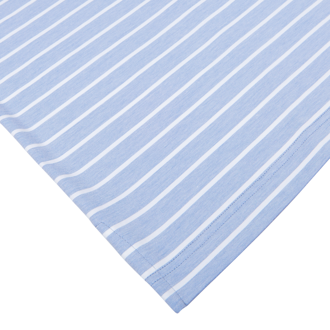 Striped blue and white Fedeli Blue Wide Striped Cotton Jersey Polo Shirt on a plain background, made in Italy.