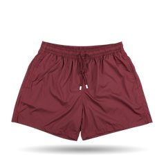 The men's Wine Red Microfiber Madeira swim shorts by Fedeli.