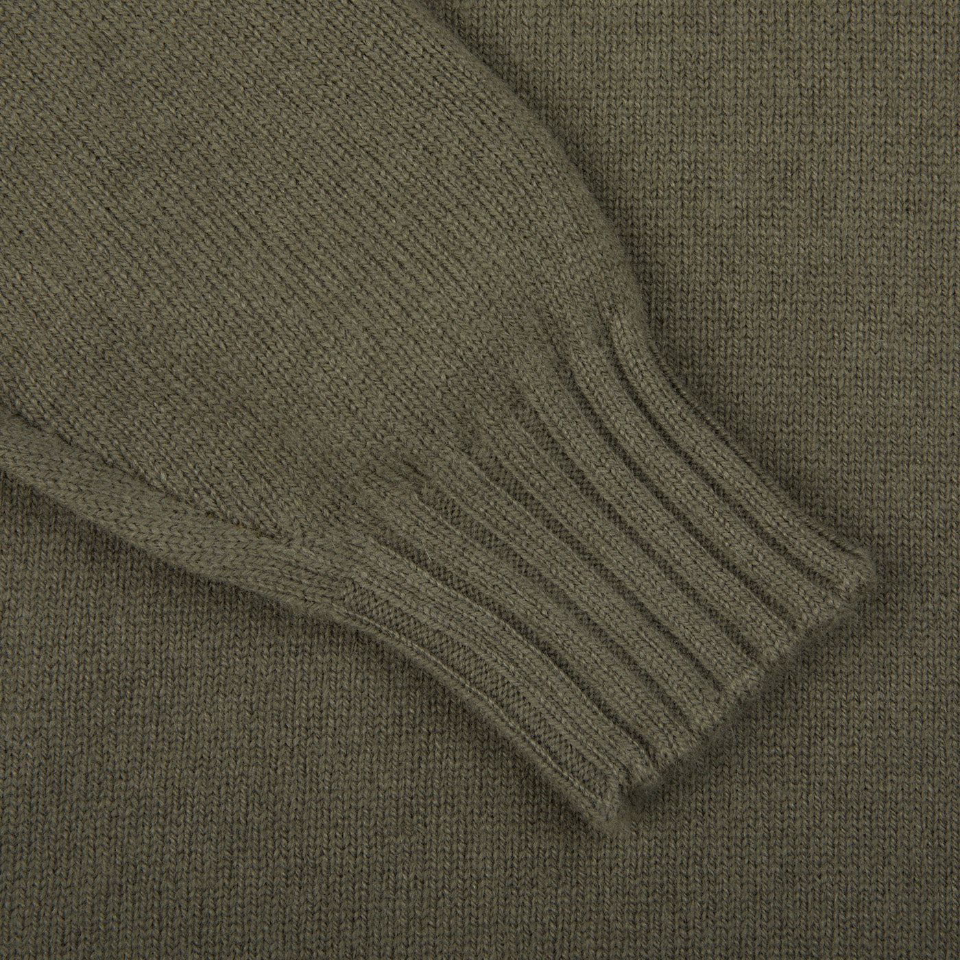 Filippo De Laurentiis Loden Green Wool Cashmere Crewneck Sweater Cuff