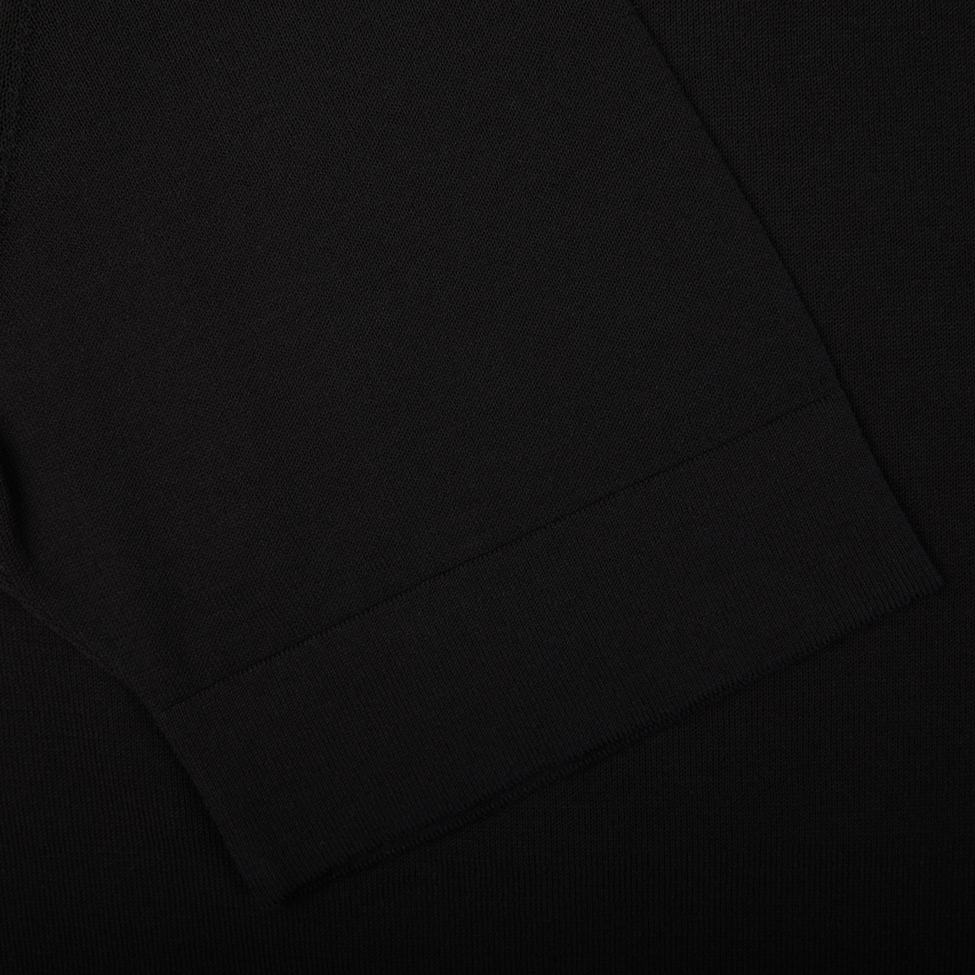 A close up of a Filippo de Laurentiis Black Crepe Cotton Oversized T-Shirt.