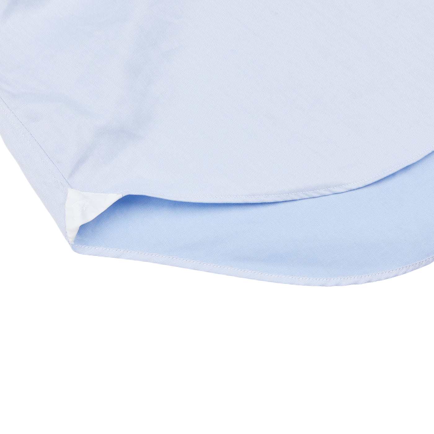 Finamore Light Blue Fine Cotton Twill Cut-Away Shirt Edge