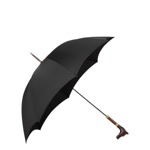 Fox Umbrellas Black Doberman Head Crook Handle Umbrella Feature