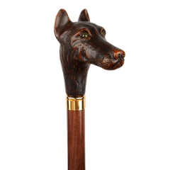 Fox Umbrellas Black Doberman Head Crook Handle Umbrella Head