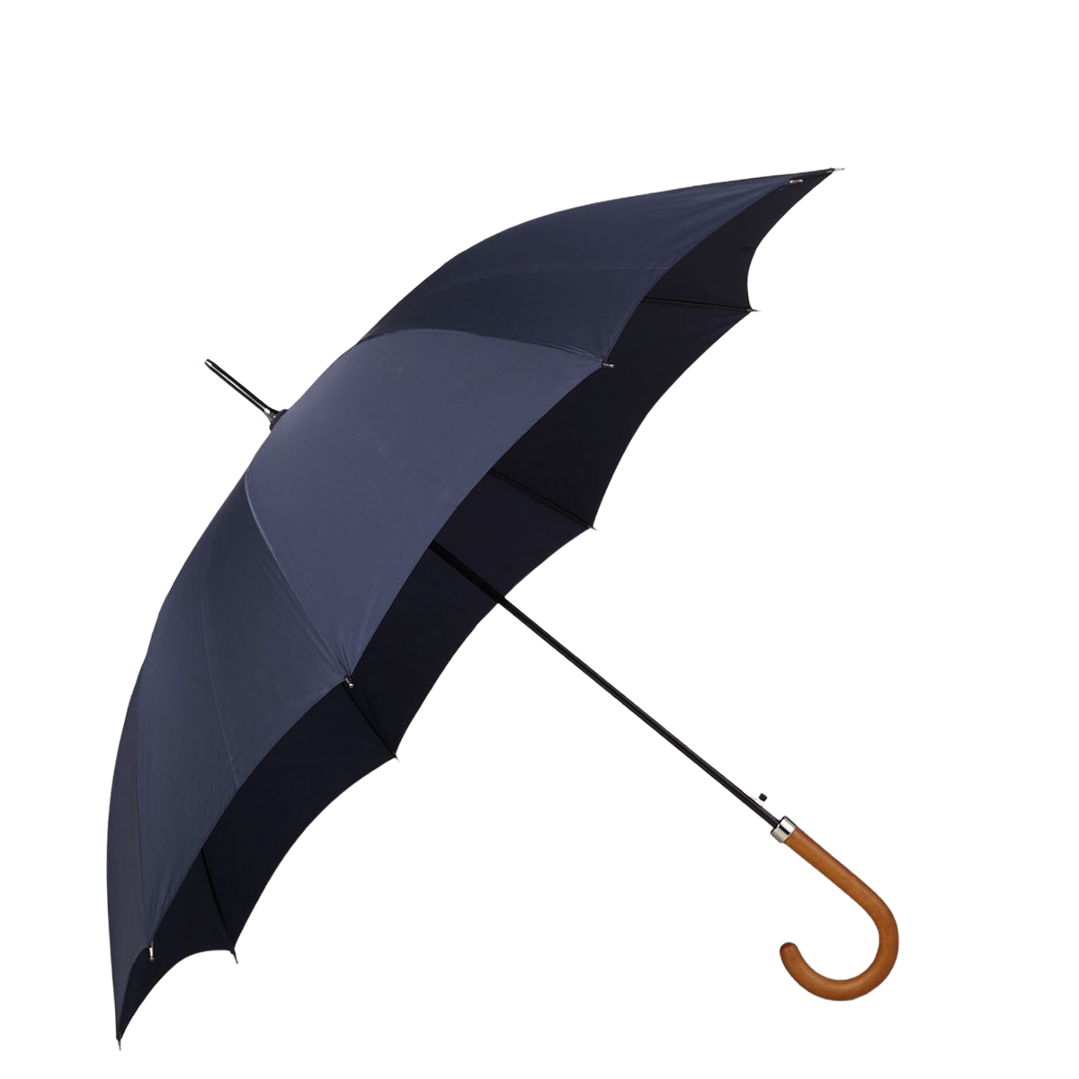 Navy Blue Maple Handle Automatic Umbrella