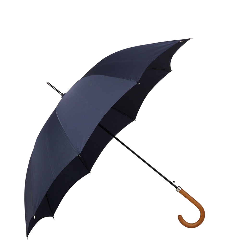 Fox Umbrellas | Navy Blue Maple Handle Automatic Umbrella 