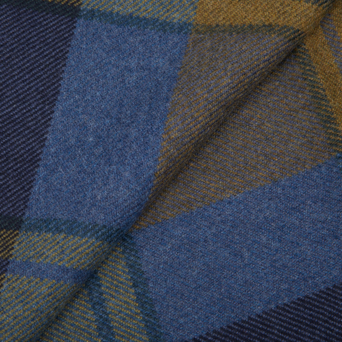 Fox Blue Houndstooth Cashmere & Merino Wool Scarf