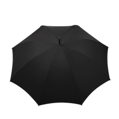 A large, fully opened Black Rabbit Head Handle Umbrella from Fox Umbrellas, featuring a rabbit head handle and an eight-rib metal frame, displayed against a plain white background.