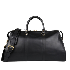 Frank Clegg Black Tumbled Leather Hampton Travel Duffle Feature