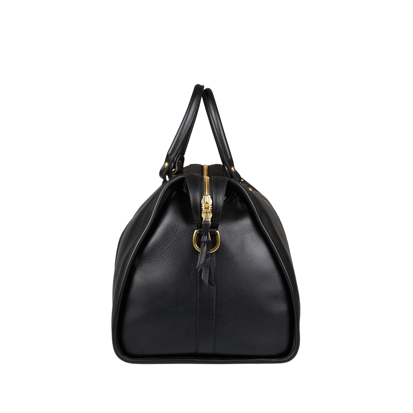 Black Tumbled Leather Duffle Bag