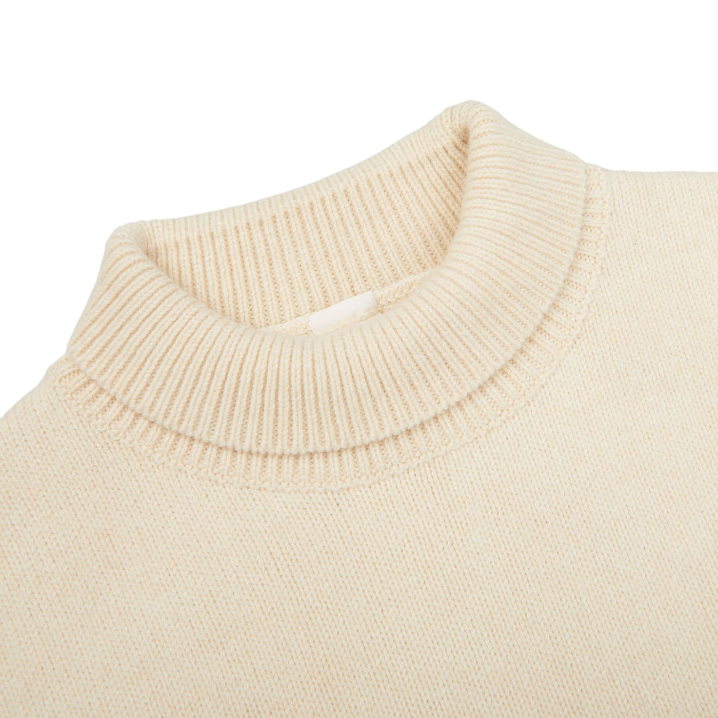 G.R.P Ecru Wool Cashmere Mock Neck Sweater Collar