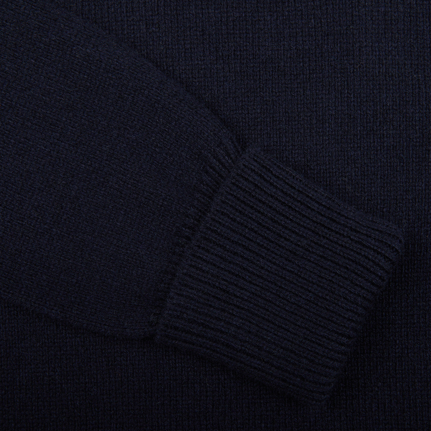 G.R.P Navy Blue Wool Cashmere Mock Neck Sweater Cuff