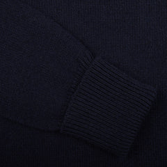 G.R.P Navy Blue Wool Cashmere Mock Neck Sweater Cuff