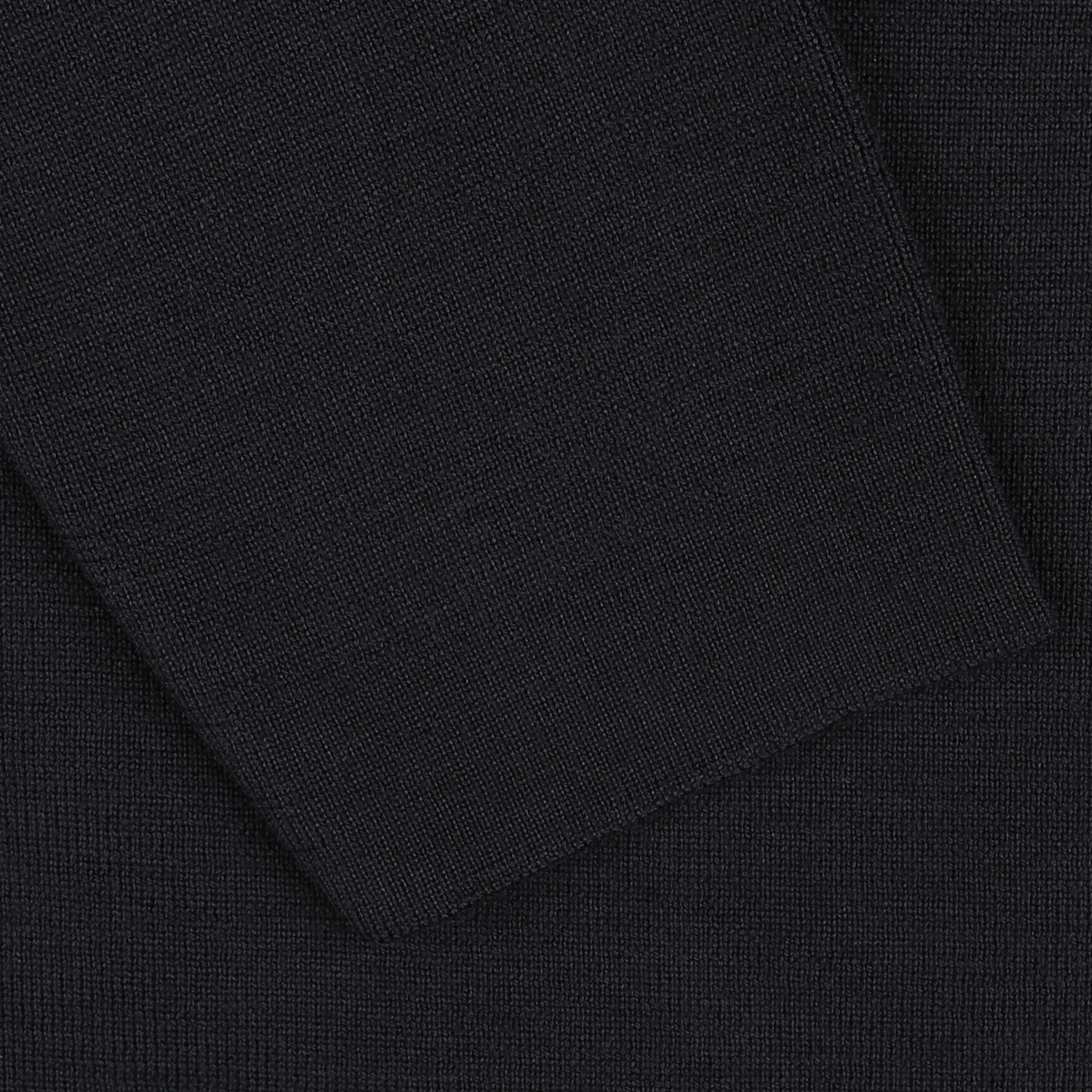 Close-up of two overlapping pieces of textured fabric from the Night Blue Wool Crewneck Sweater by G.R.P.