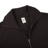 A G.R.P Brown Melange Merino Wool Zip Jacket made of merino wool.