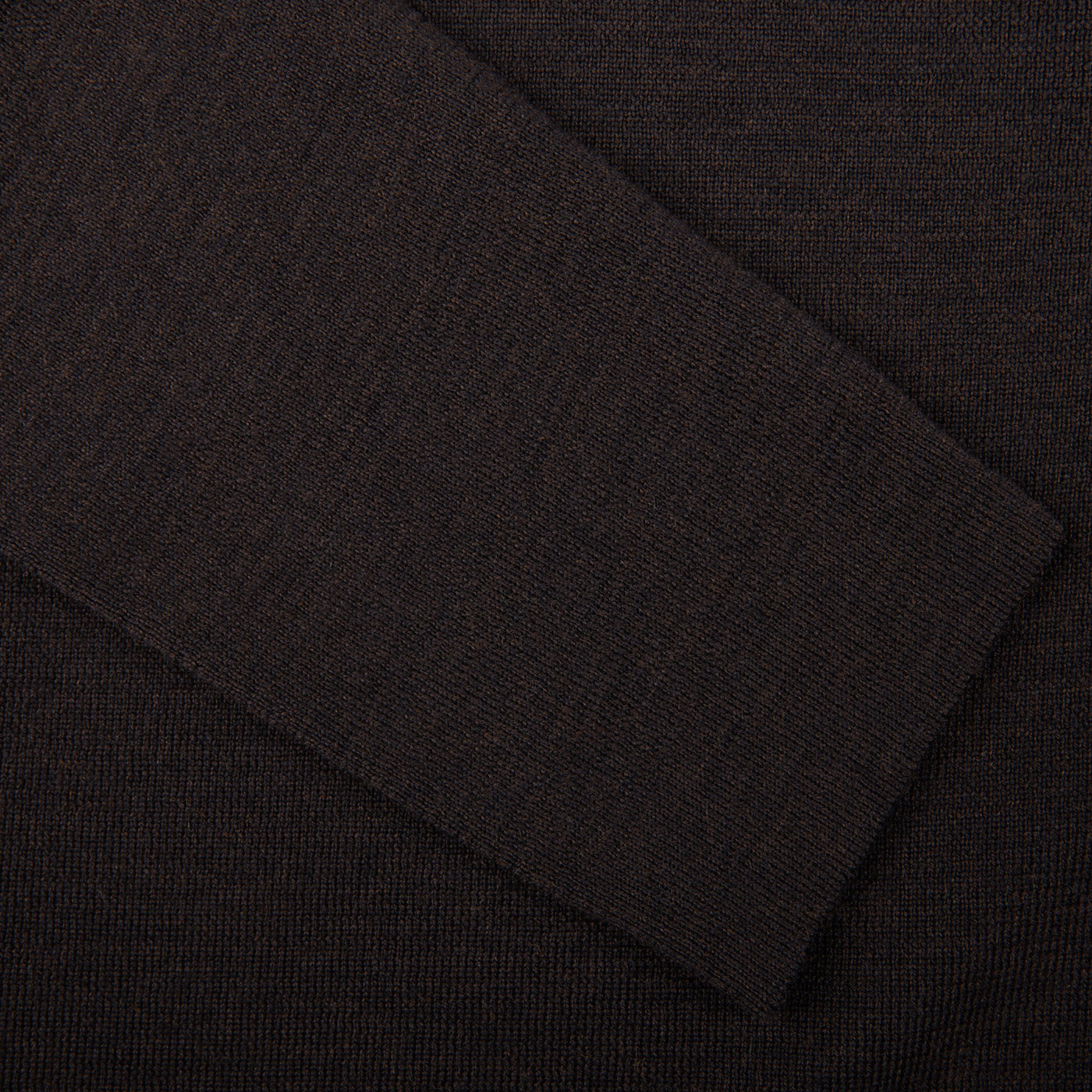 A close up of a G.R.P Brown Melange Merino Wool Zip Jacket.