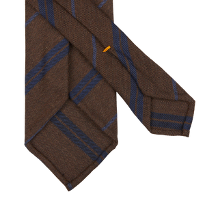 Gierre Milano Brown Striped Wool Silk Unlined Tie Back