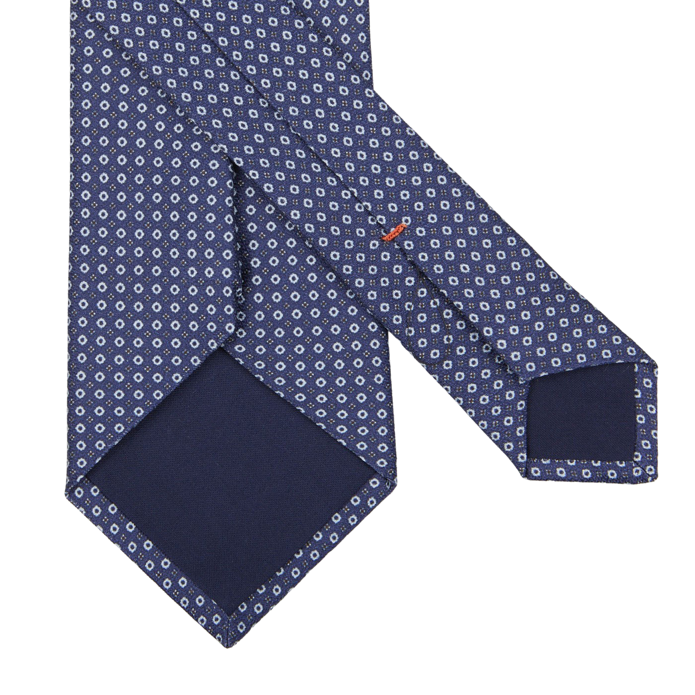 Gierre Milano Dark Blue Dot Printed Silk Lined Tie Back