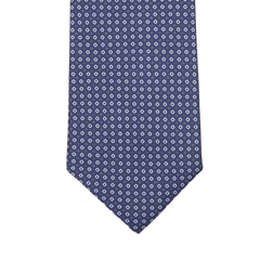 Gierre Milano Dark Blue Dot Printed Silk Lined Tie Tip