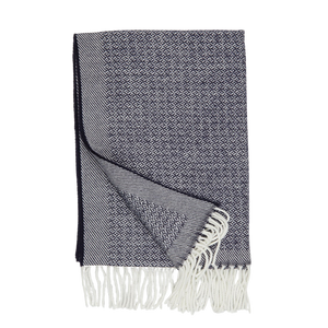 Gierre Milano Grey Checked Double-Sided Wool Scarf Feature