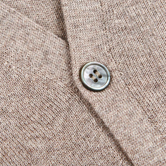 Gran Sasso Beige Extra Fine Merino Wool Vest Brim