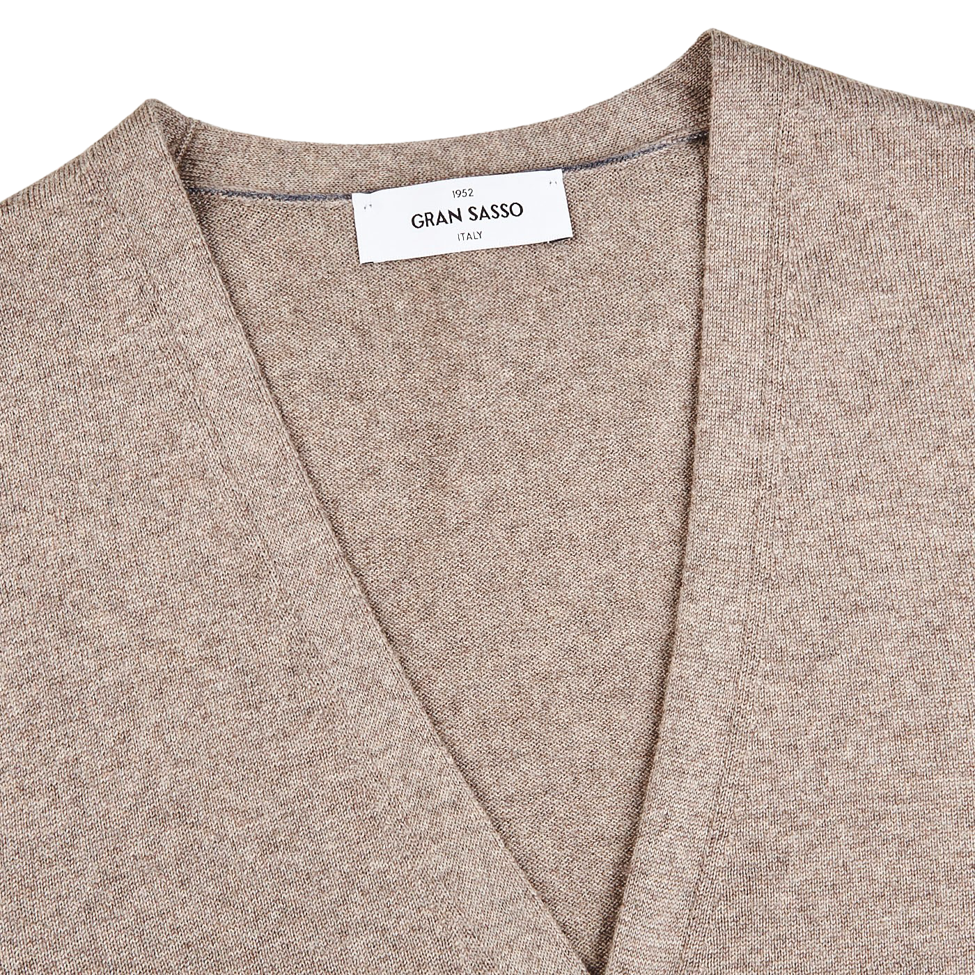 Gran Sasso Beige Extra Fine Merino Wool Vest Collar