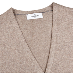 Gran Sasso Beige Extra Fine Merino Wool Vest Collar