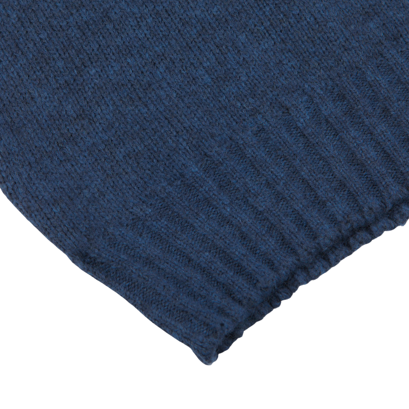 Gran Sasso Blue Wool Blend Mock Neck Sweater Edge