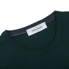 Gran Sasso Bottle Green Extra Fine Merino Crew Neck Collar