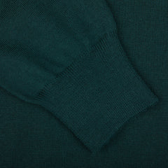 Gran Sasso Bottle Green Extra Fine Merino Crew Neck Cuff