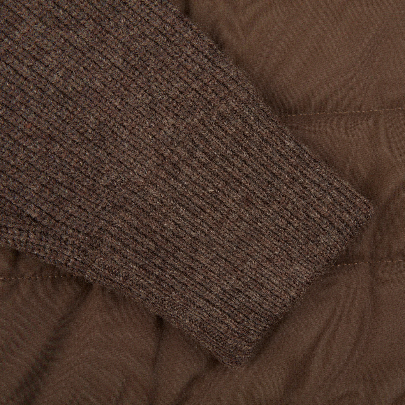 Gran Sasso | Brown Melange Wool Nylon Padded Jacket