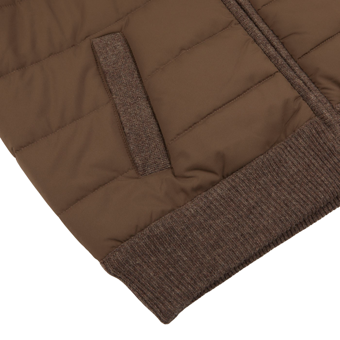 Gran Sasso | Brown Melange Wool Nylon Padded Jacket