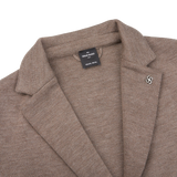 Gran Sasso Dark Taupe Travel Wool Knitted Blazer Collar