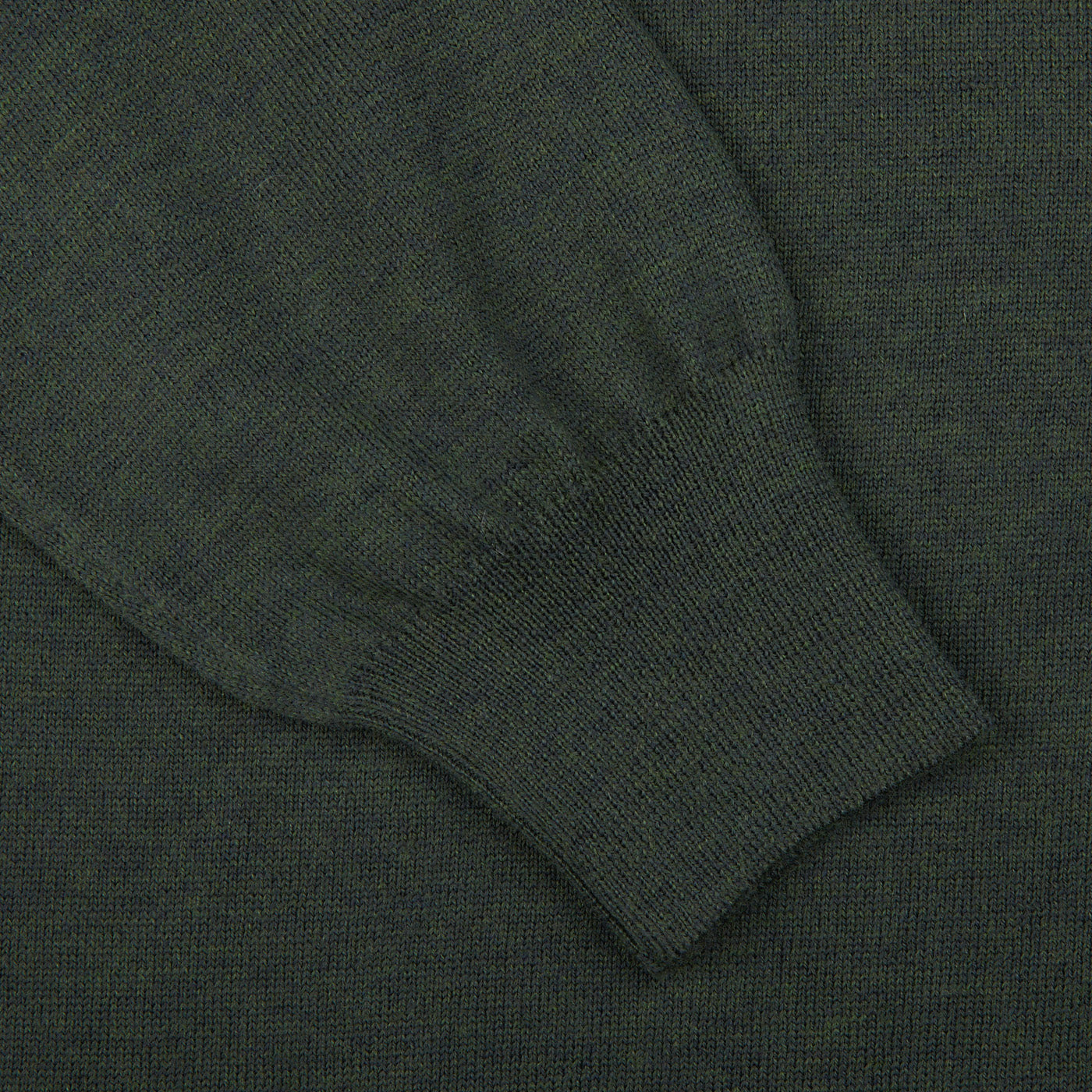 Gran Sasso Green Extrafine Merino Wool Zip Cardigan Cuff