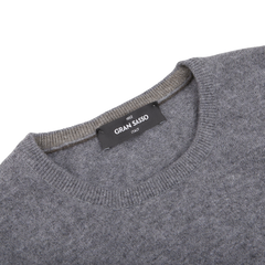 Gran Sasso Grey Melange Pure Cashmere Crewneck Collar