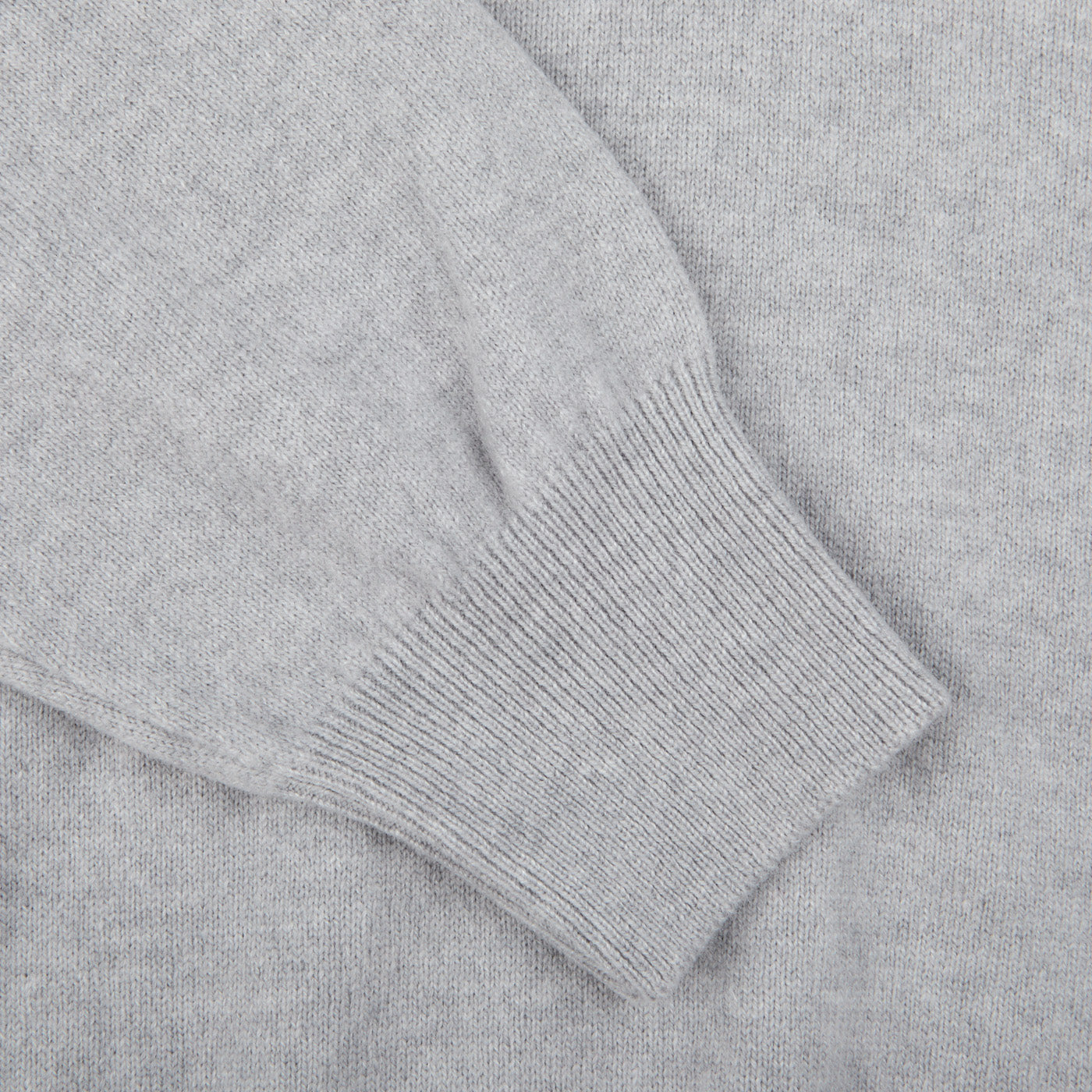 Gran Sasso Light Grey Wool Cashmere 1:4 Zip Sweater Cuff
