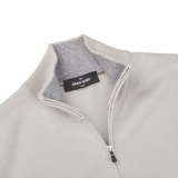 Gran Sasso Light Taupe Cashmere 1:4 Zip Sweater Collar