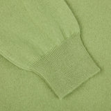 Gran Sasso Lime Green Cashmere 1:4 Zip Sweater Cuff
