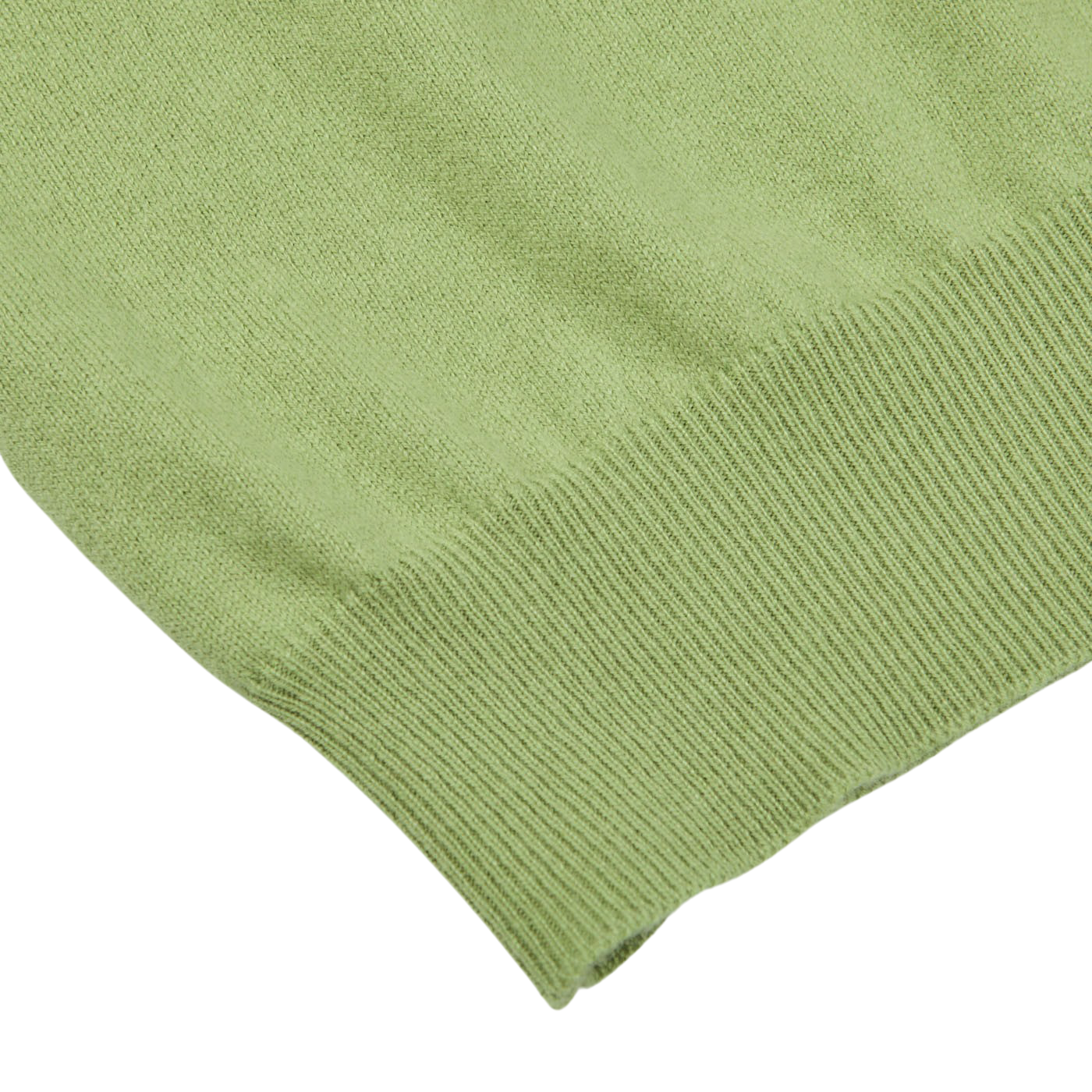Gran Sasso Lime Green Cashmere 1:4 Zip Sweater Edge