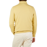 Gran Sasso Muted Yellow Cashmere 1:4 Zip Sweater Back