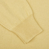 Gran Sasso Muted Yellow Cashmere 1:4 Zip Sweater Cuff