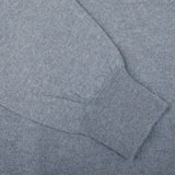 Gran Sasso Steel Blue Cashmere 1:4 Zip Sweater Cuff