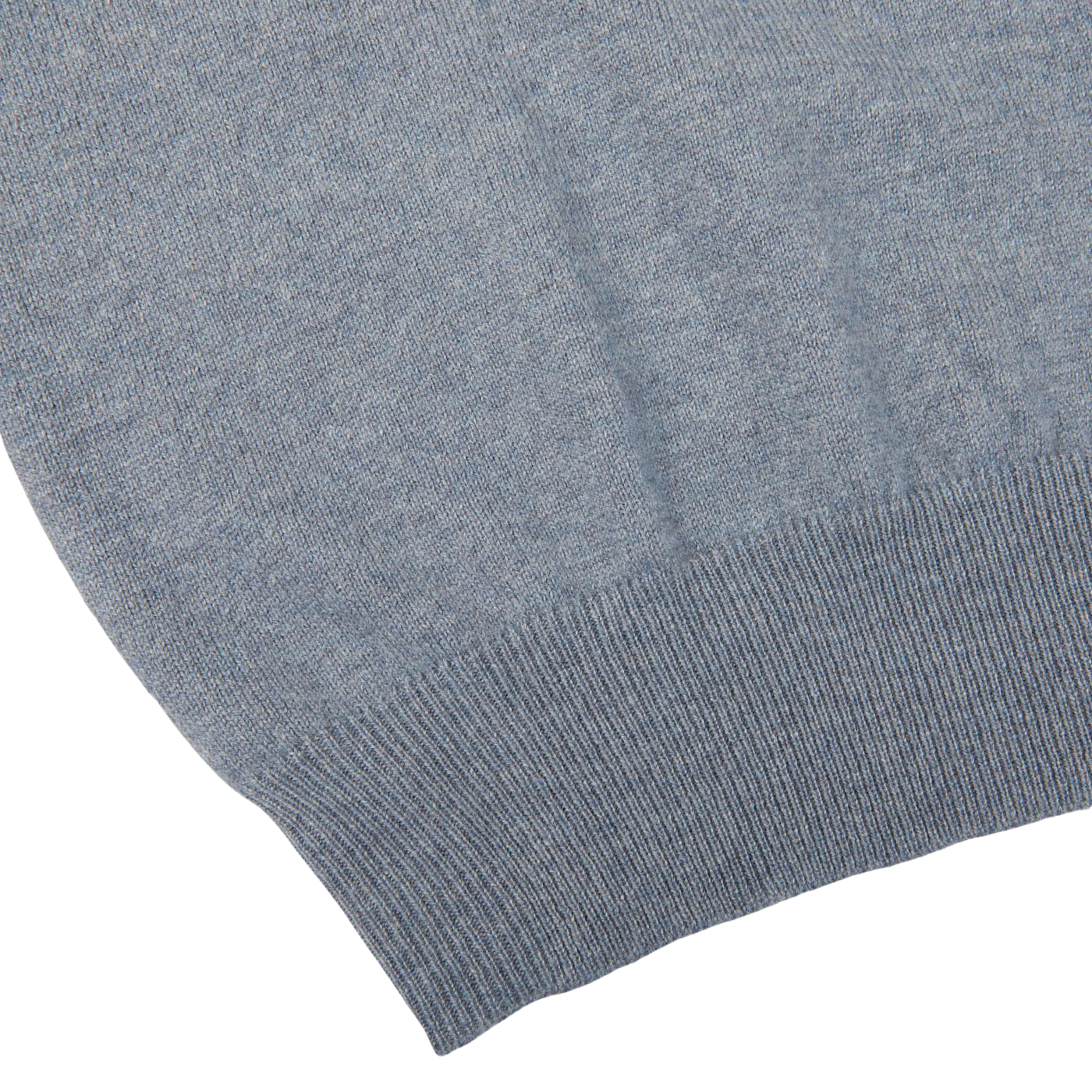 Gran Sasso Steel Blue Cashmere 1:4 Zip Sweater Edge