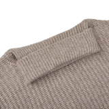 Gran Sasso Taupe Beige Wool Blend Chunky Rollneck Collar
