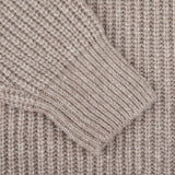 Gran Sasso Taupe Beige Wool Blend Chunky Rollneck Cuff