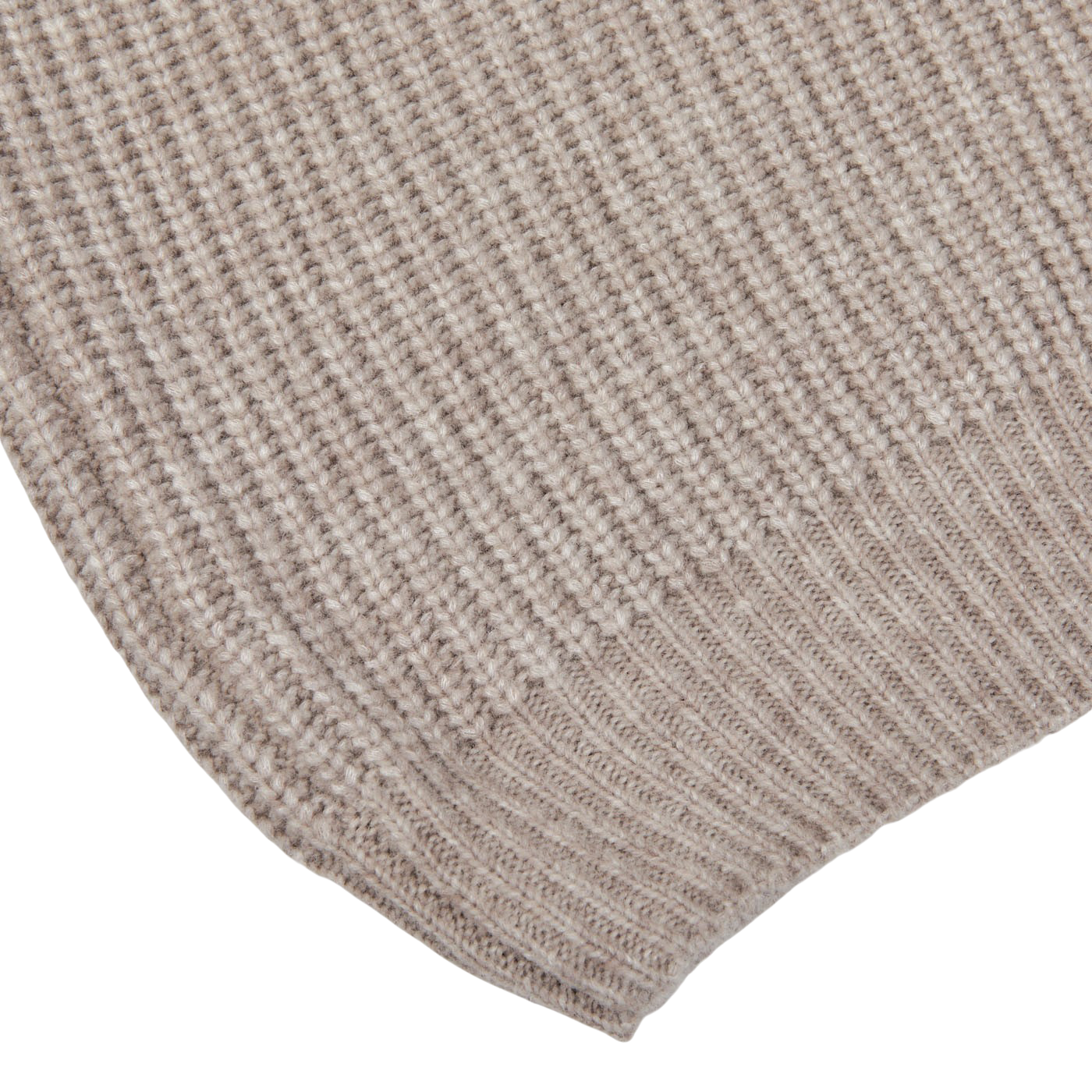 Gran Sasso Taupe Beige Wool Blend Chunky Rollneck Edge